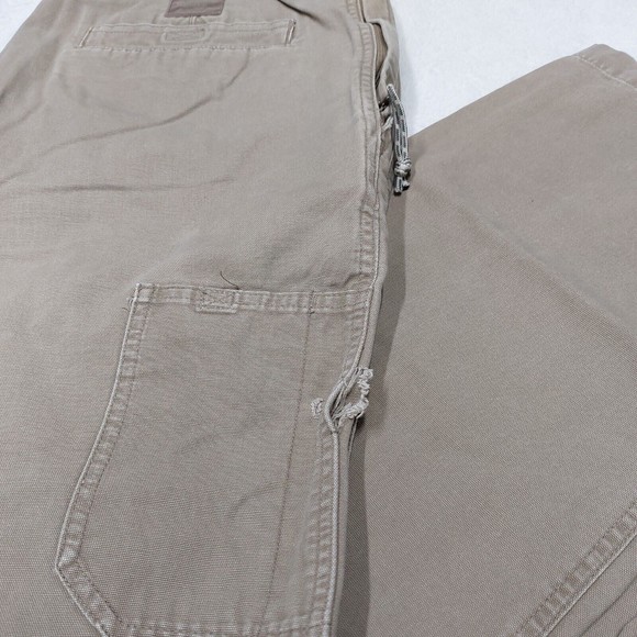 COLUMBIA Canvas Men's Outdoor Hiking Pants Size 36x30 Flat Front Tan Khaki - Picture 2 of 13